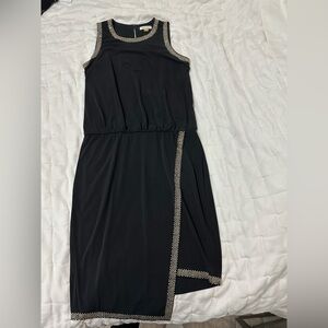 Elegant Black Dress with Gold Accents